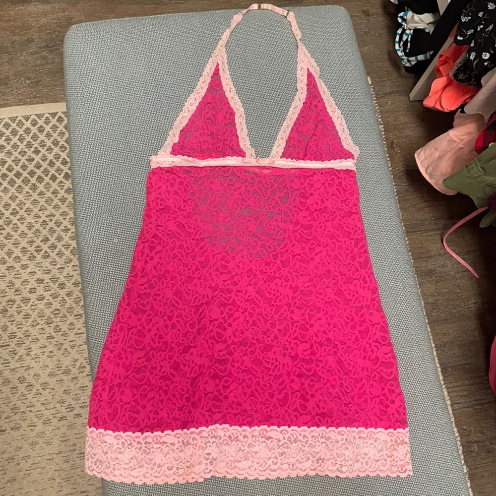 Pink lace lingerie